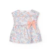 Vestito in popeline per neonata con stampa floreale