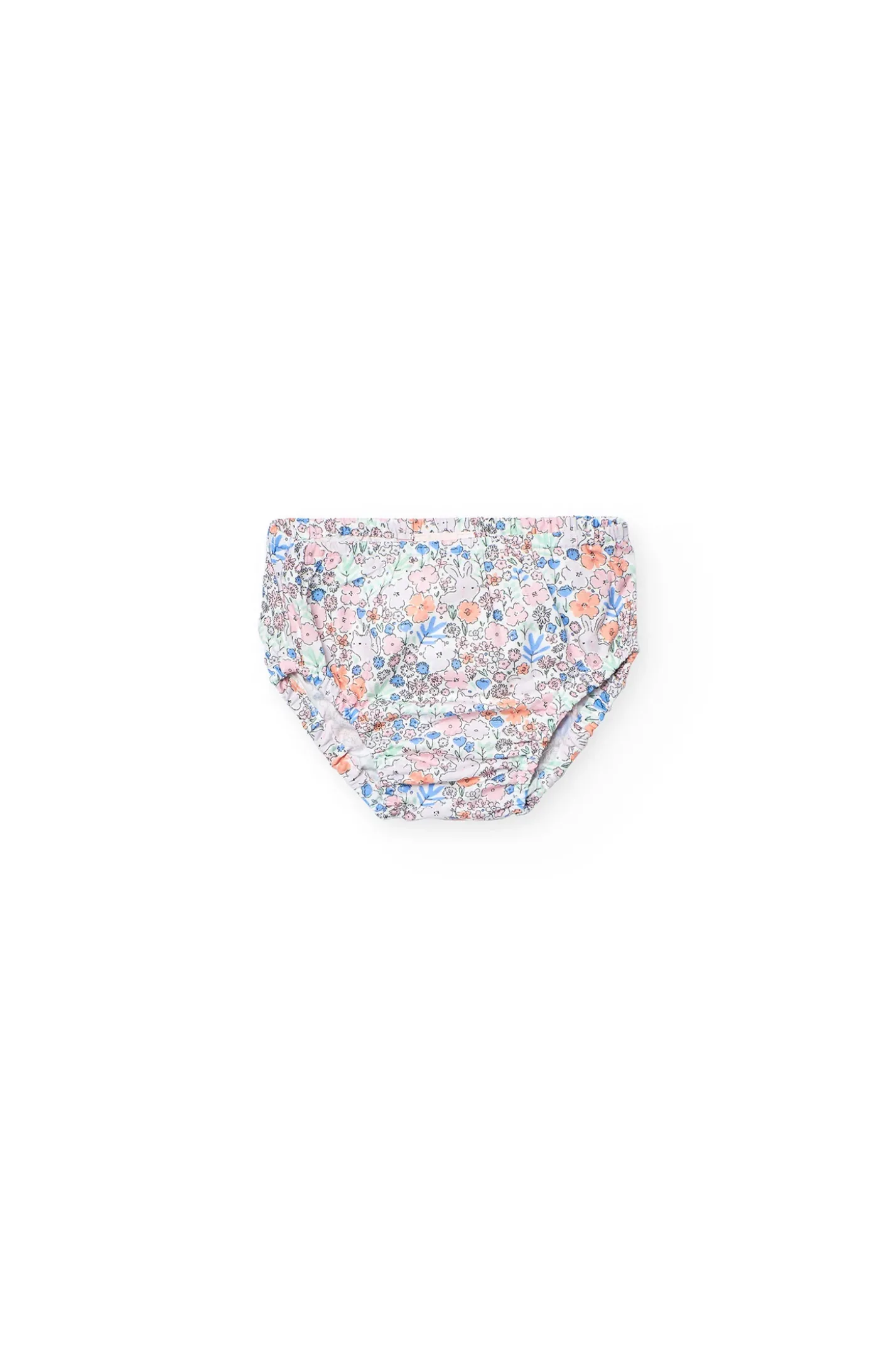 Vestito in popeline per neonata con stampa floreale