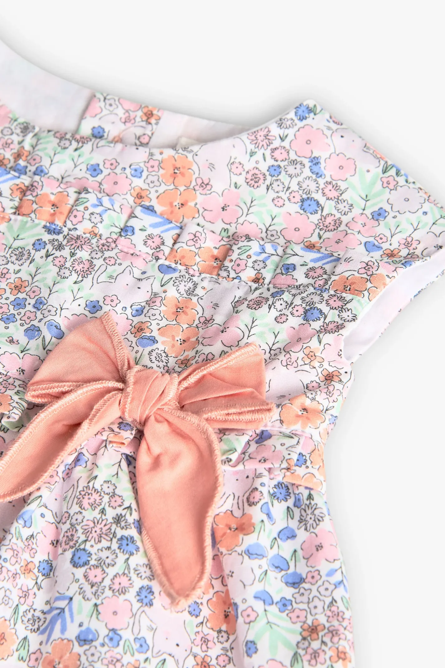 Vestito in popeline per neonata con stampa floreale