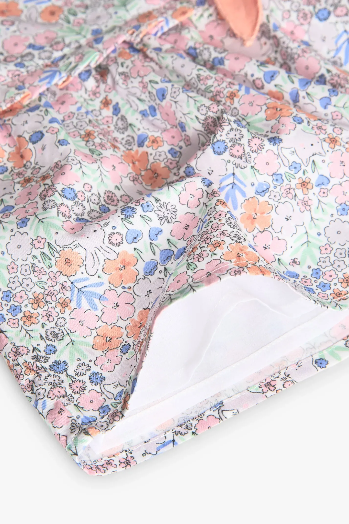 Vestito in popeline per neonata con stampa floreale