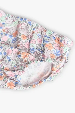 Vestito in popeline per neonata con stampa floreale