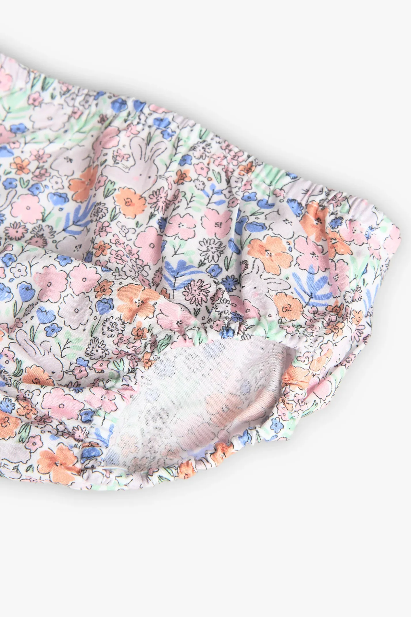 Vestito in popeline per neonata con stampa floreale