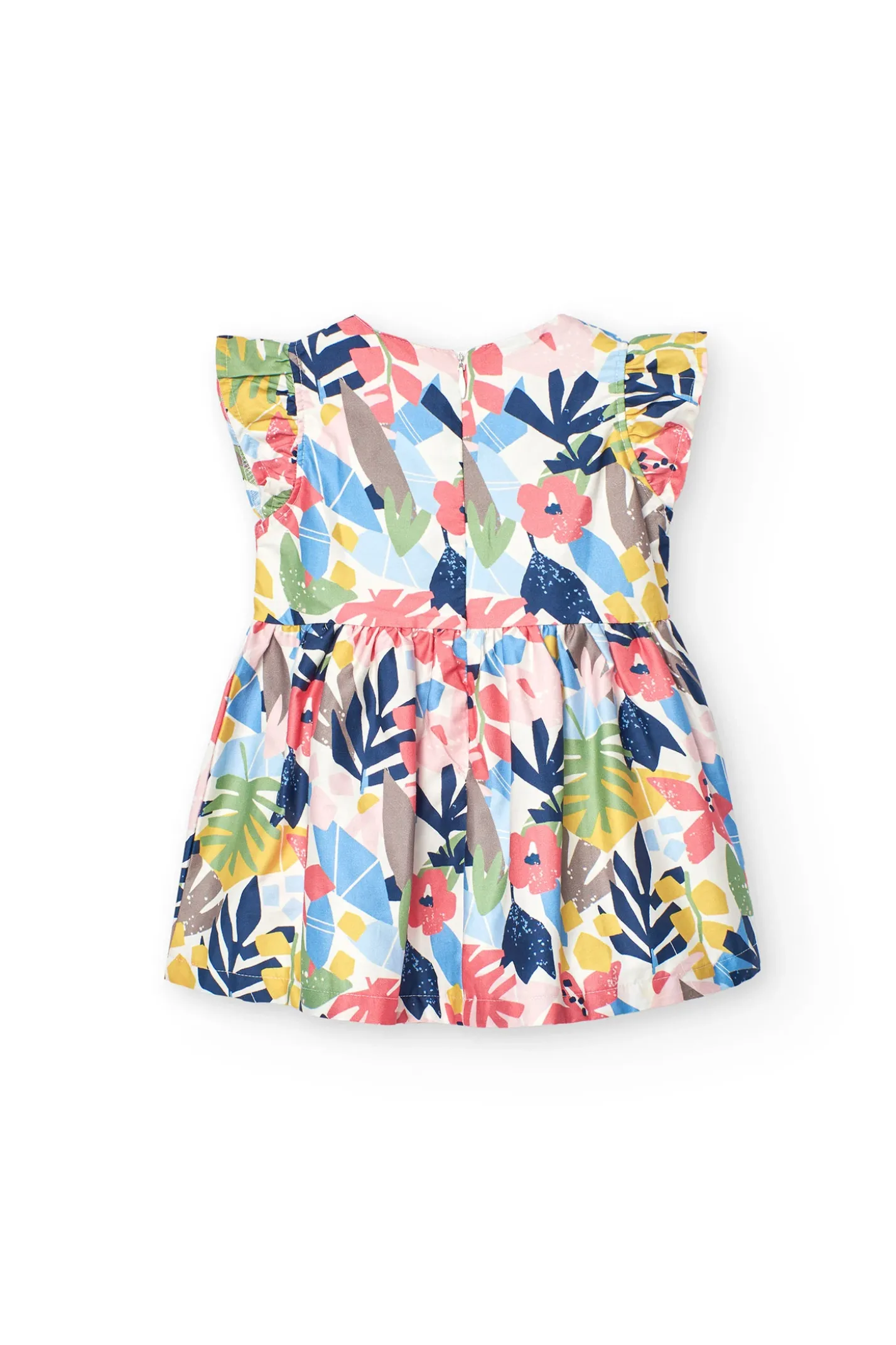 Vestito in raso per neonata con stampa floreale