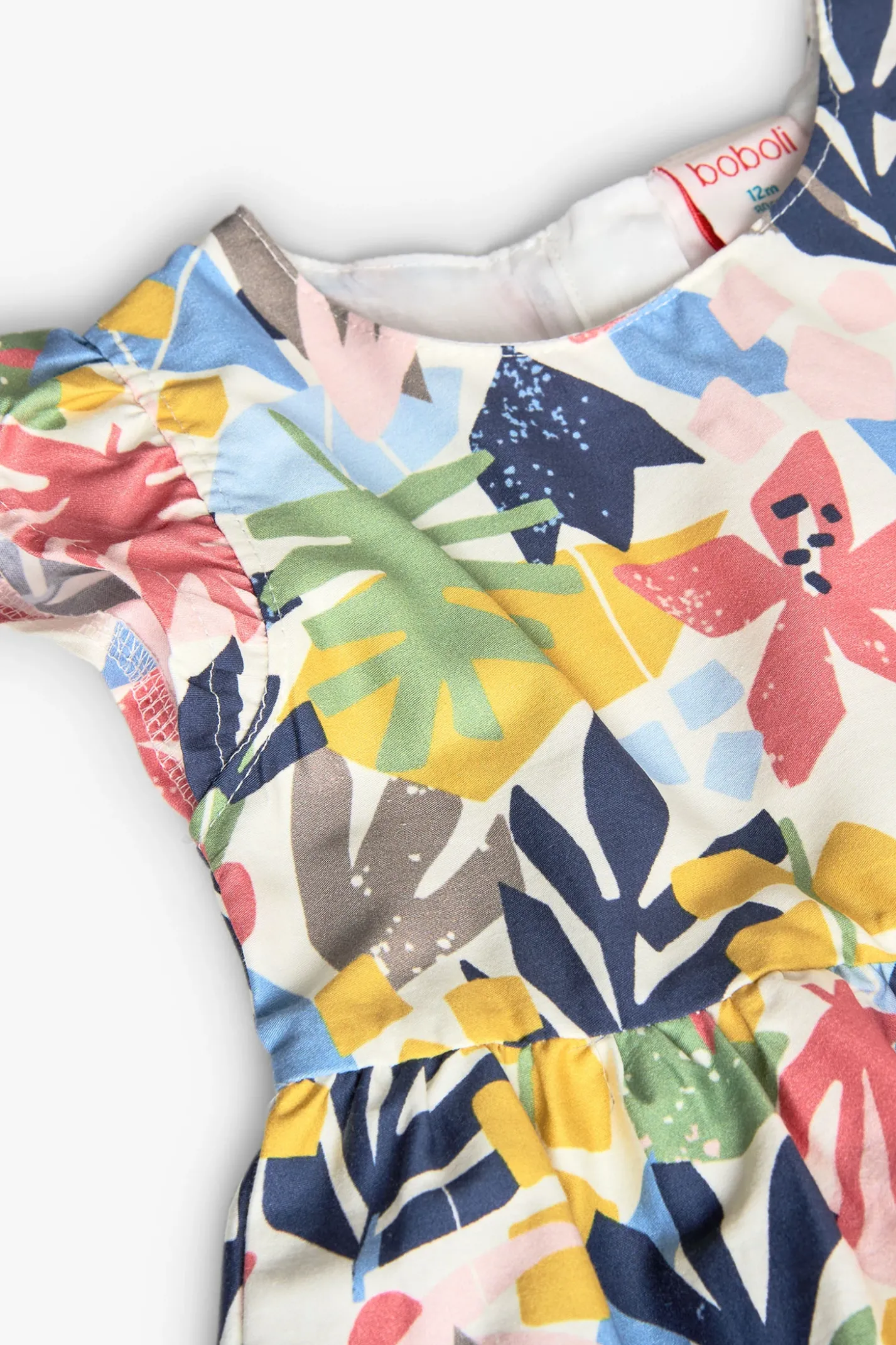 Vestito in raso per neonata con stampa floreale