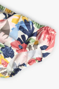 Vestito in raso per neonata con stampa floreale