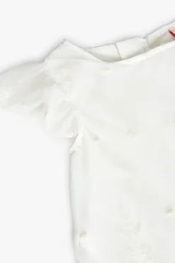 Vestito in tulle per bambina di colore bianco con ricamo