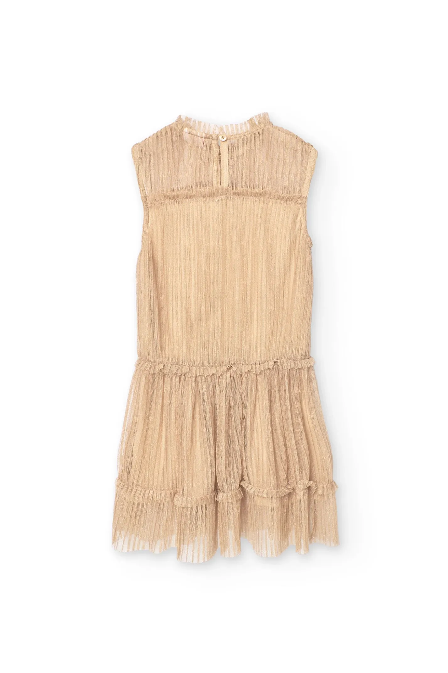 Vestito in tulle plissettato per bambina in colore oro