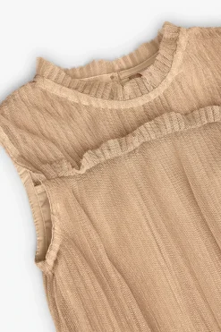Vestito in tulle plissettato per bambina in colore oro