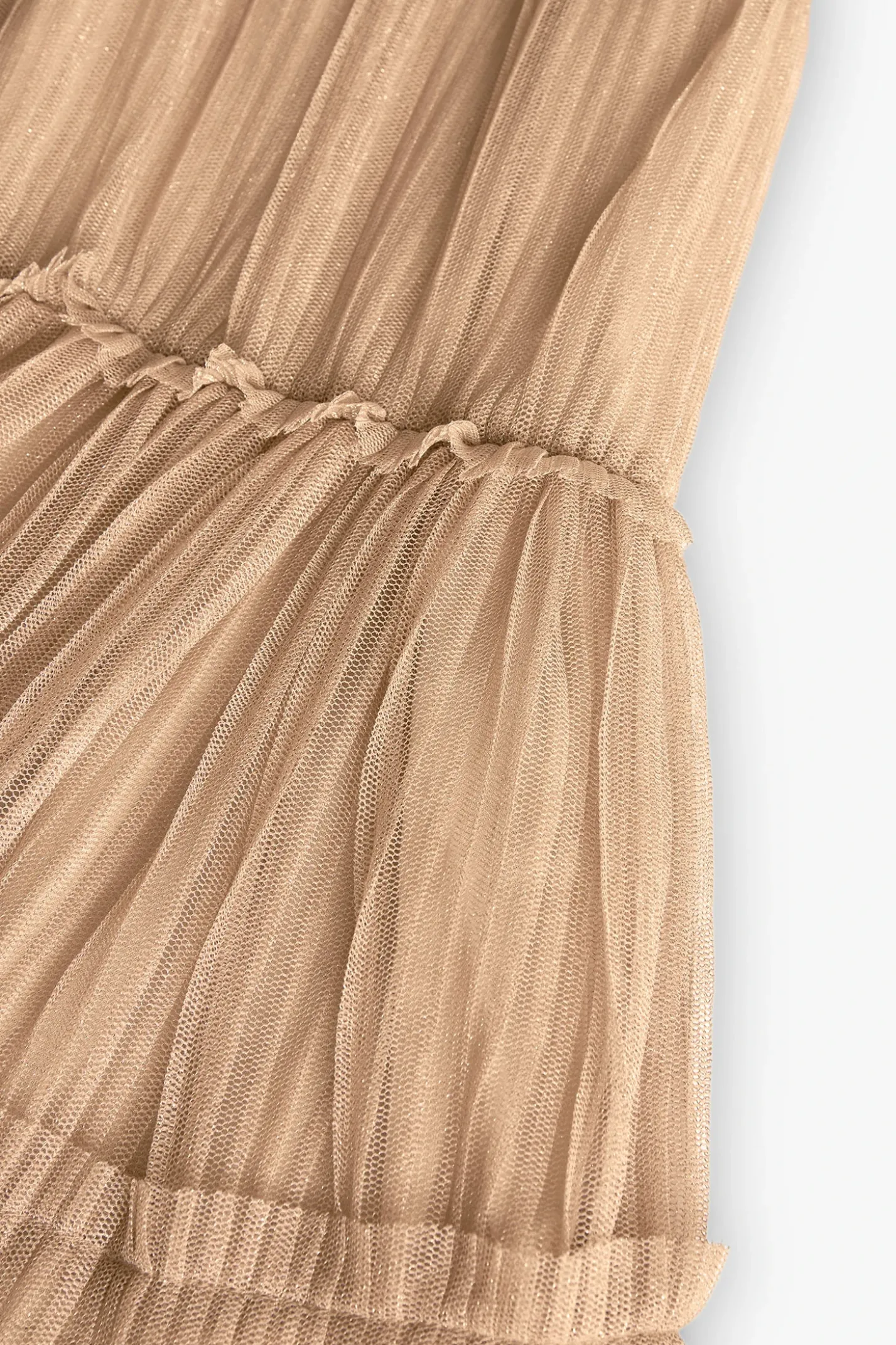Vestito in tulle plissettato per bambina in colore oro